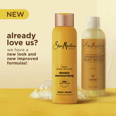 SheaMoisture Raw Shea Butter Body Wash Moisturize and Restore Deeply Moisturizing body wash for 24H Visible Moisture for Healthy, Glowing Skin 18 oz