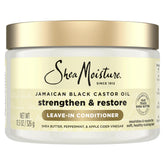 SheaMoisture Jamaican Black Castor Oil Leave In Conditioner 100% Pure Jamaican Black Castor Oil For Damaged Hair to Soften and Detangle Hair 11.5 oz