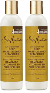 SheaMoisture Raw Shea Butter Deep Moisturizing Detangler for Dry, Damaged Hair, Hair Styling Product Formulated with Sea Kelp and Argan Oil 8 oz,(Pack of 2)