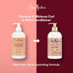 SheaMoisture Curl & Shine Conditioner Coconut & Hibiscus, for Thick, Curly Hair to Moisturize & Soften, 13 oz