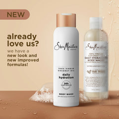 SheaMoisture Virgin Coconut Oil Body Wash Nourish and Replenish Skin Daily Hydrating body wash for 24H Visible Moisture for Healthy, Glowing Skin 18 oz