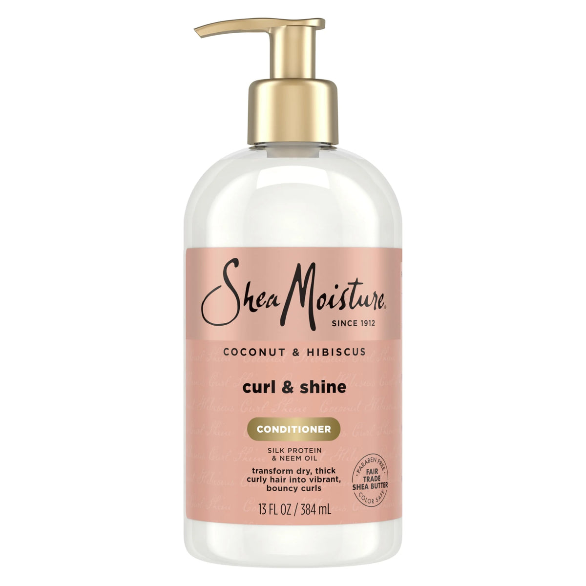 SheaMoisture Curl & Shine Conditioner Coconut & Hibiscus, for Thick, Curly Hair to Moisturize & Soften, 13 oz