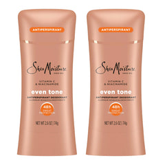 SheaMoisture Antiperspirant Deodorant Stick Even Tone Vitamin C & Niacinamide 2 Count for 48HR Sweat & Odor Protection with No Parabens & No Mineral Oil 2.6 oz