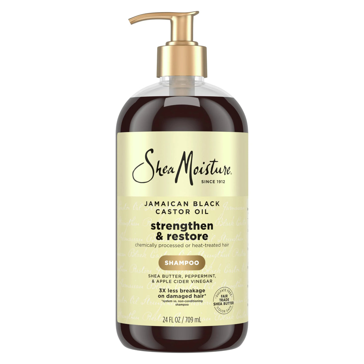 Shea Moisture Strengthen and Restore Shampoo Jamaican Black Castor Oil for Damaged Hair Sulfate-Free 24 Fl oz