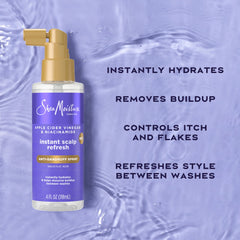 SheaMoisture Instant Scalp Refresh Anti-Dandruff Spray with Salicylic Acid and Scalp Repair Technology Hydrates Dry Scalp, Removes Buildup and Controls Itch and Flakes 4 fl oz
