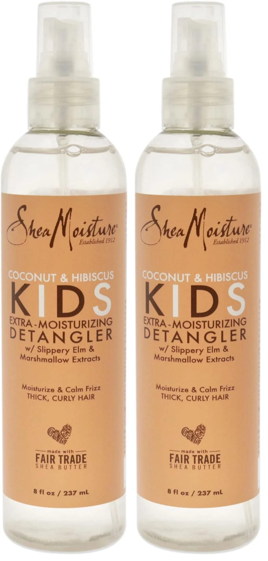 SheaMoisture Detangler Conditioner, 8 oz, Pack of 2 | Kids | Curly Hair | Coconut and Hibiscus | Extra Moisturizing