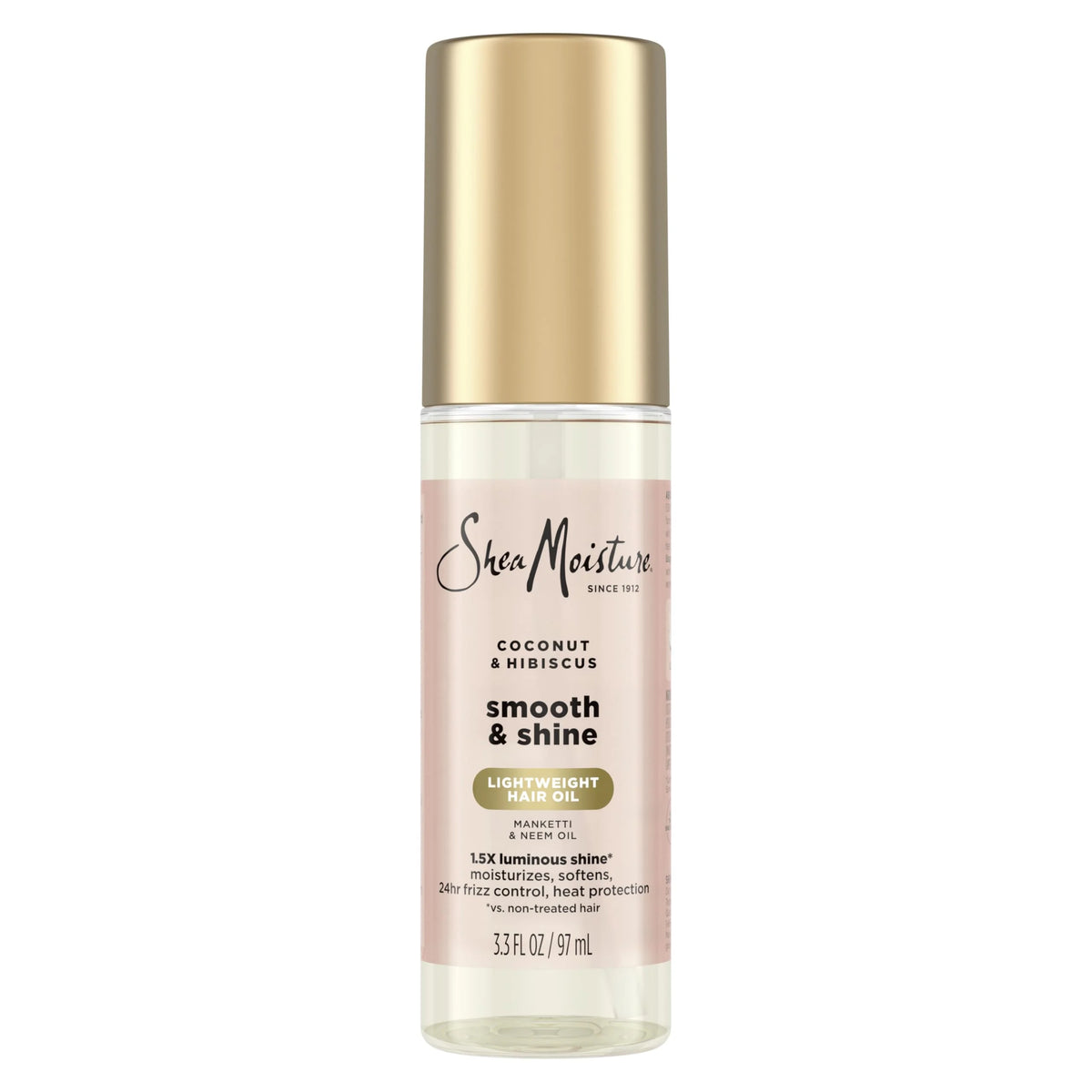 Shea Moisture Coconut & Hibiscus Smooth & Shine Oil Coconut & Hibiscus Softens And Hydrates Hair With Manketti And Coconut Oil For A Lightweight Texture 3.3 Fl Oz