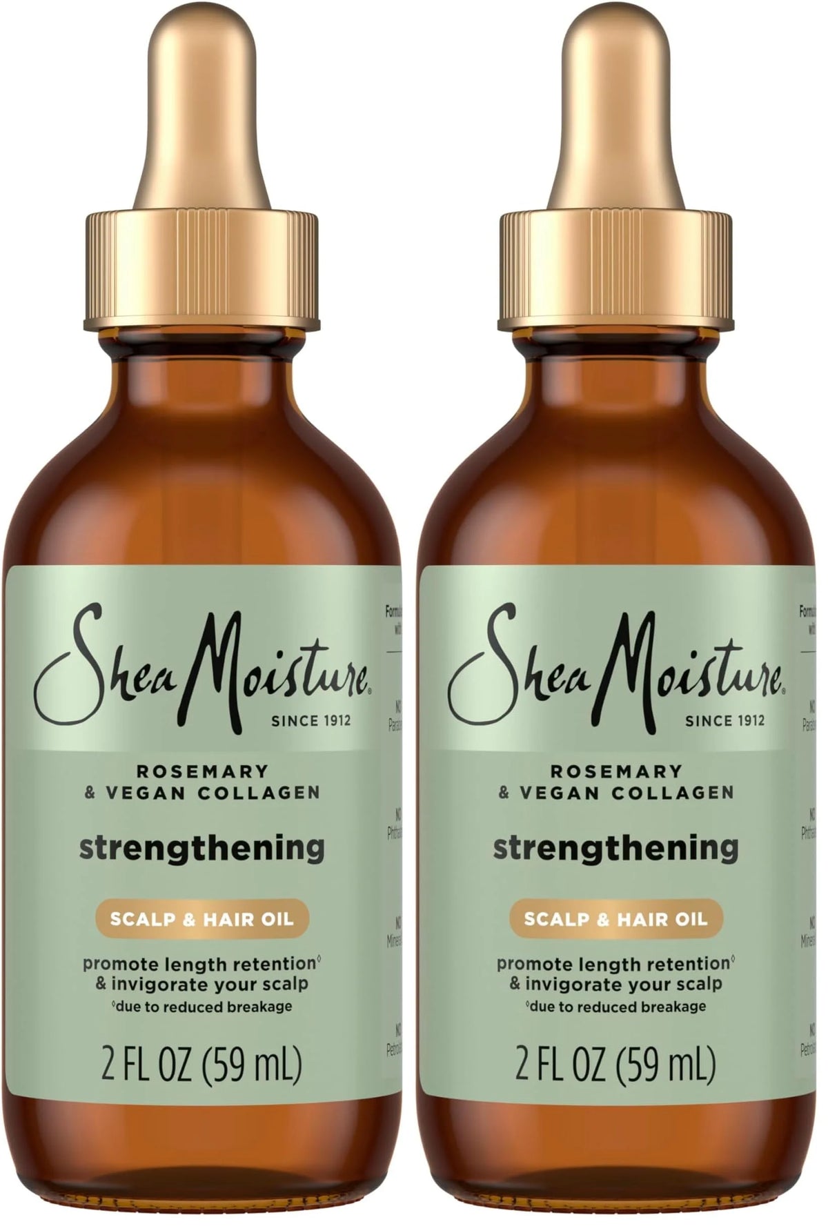 SheaMoisture Strengthening Scalp & Oil Rosemary & Vegan Collagen To Protect The Scalp And Strengthen Hair ScalpBoost Technology For A Cooling Sensation With ScalpBoost Technology 2 Fl Oz,(Pack of 2)