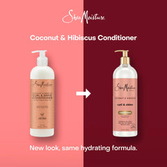 SheaMoisture Curl & Shine Conditioner Coconut & Hibiscus,for Thick,Curly Hair,to Moisturize-& Soften,24 oz,(Pack of 2)